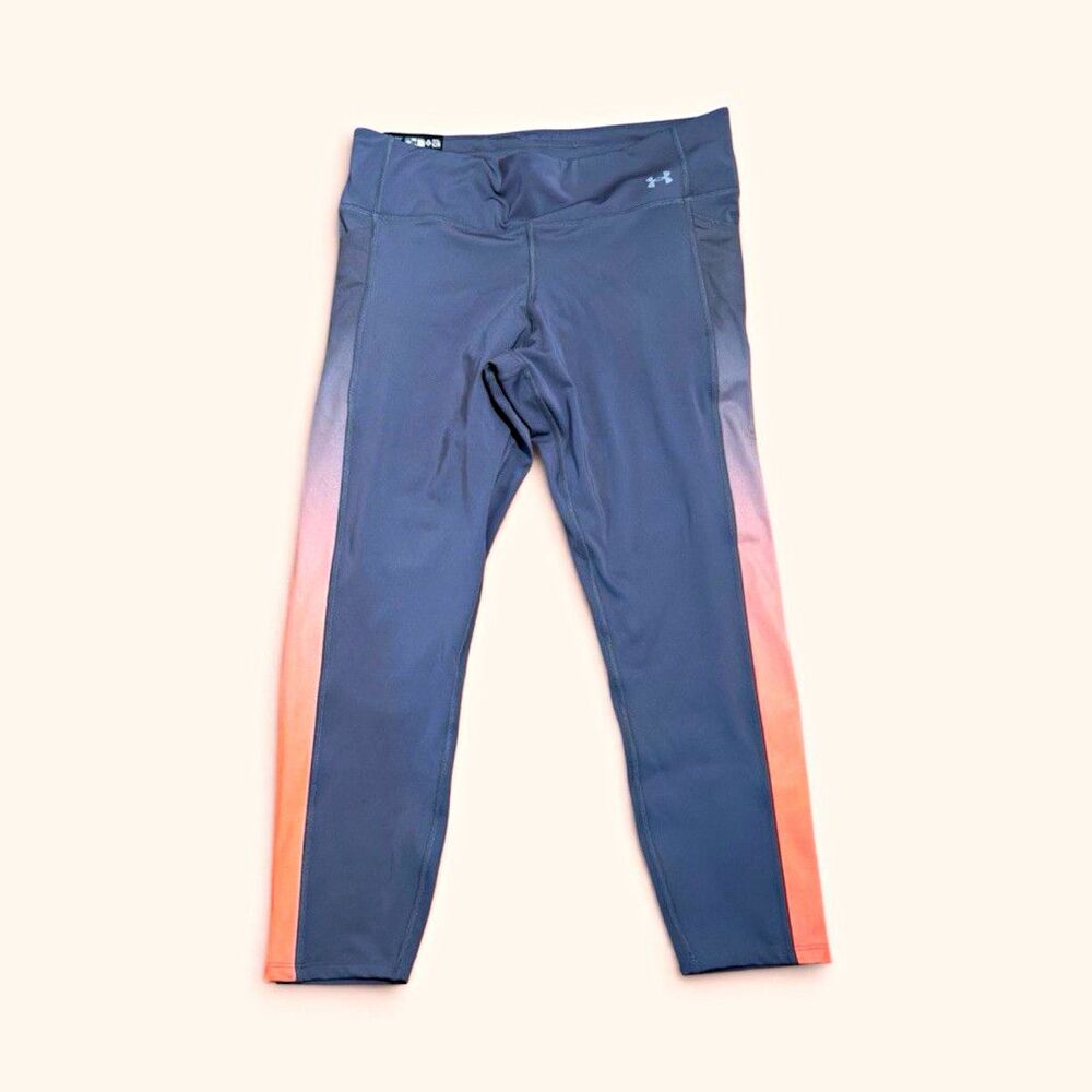 Under Armour Women’s XL Gray/Orange Colorblock Pull-On Stretch Leggings
